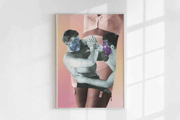 plakaty Plakat TRZY SERCA (kolaż)