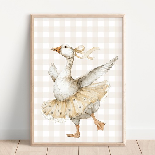 obrazy i plakaty do pokoju dziecięcego Gąska retro baletnica - Plakat na ścianę dla dzieci