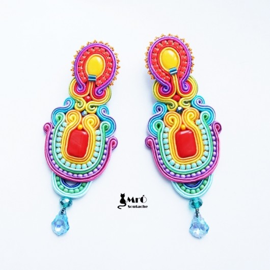 Rainbow Soutache- kolczyki sutasz Mró Soutache
