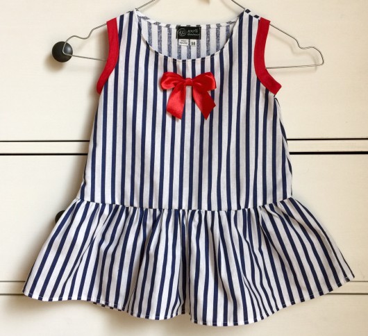 Bawełniana sukieneczka w stylu marynarskim KG Handmade