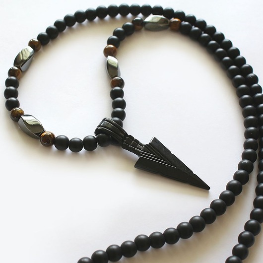 biżuteria męska Naszyjnik ochronny - onyks, tygrysie oko, hematyt