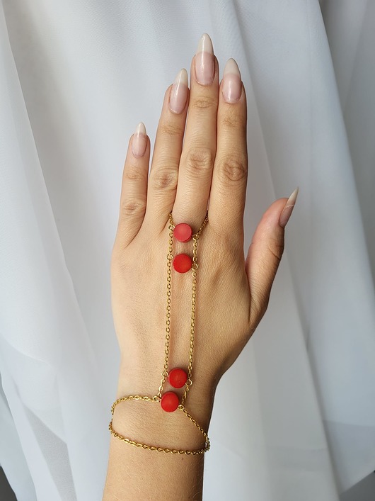 bransoletki z kamieni naturalnych Bransoletka z pierścionkiem Sexy Stones Red