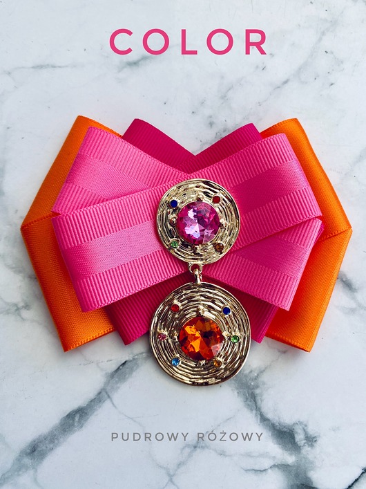 broszki Brosza z Kolekcji COLOR z kryształami zatopionymi w złotych okręgach