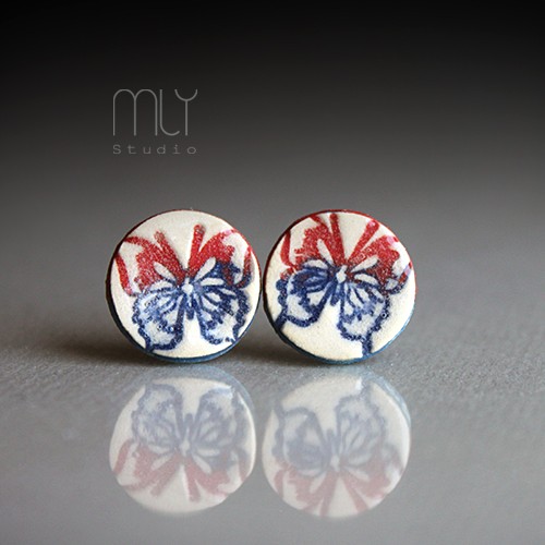 kolczyki ceramiczne Kolczyki ceramiczne Błękitne Motyle