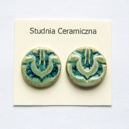 kolczyki ceramiczne Kolczyki ceramiczne z wzorem turkus
