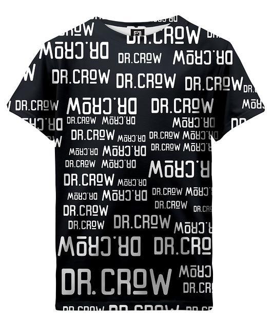 t-shirty dla chłopców T-shirt Boy DR.CROW Logo Napisy Czarna