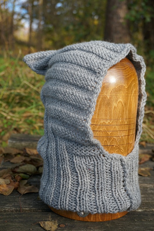 czapki damskie Szara kominiarka, miękka i ciepła, z dodatkiem wełny