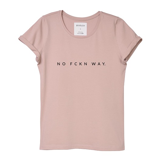 T-shirt pudrowy róż NO FCKN WAY. ANIMUSH