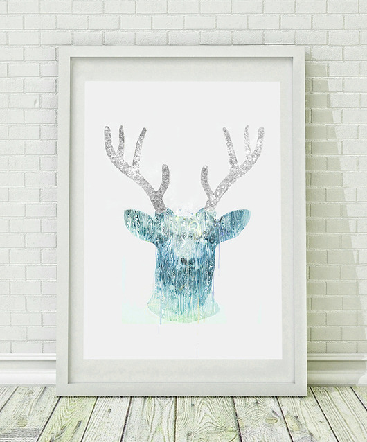 brokatowy jeleń 30x40 cm | skandynawski styl Anita Tomala