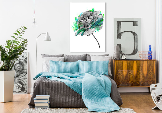 OBRAZ NA PŁÓTNIE - KWIAT RÓŻA  - 70x100cm LUdesign gallery