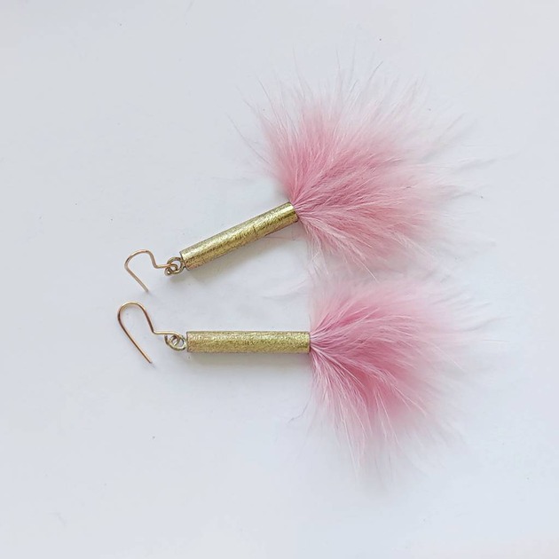 kolczyki z piórami PIÓRKO kolczyki