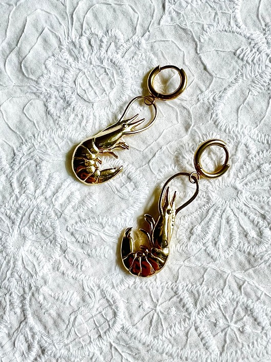 kolczyki pozłacane Kolczyki Krewetki Gold