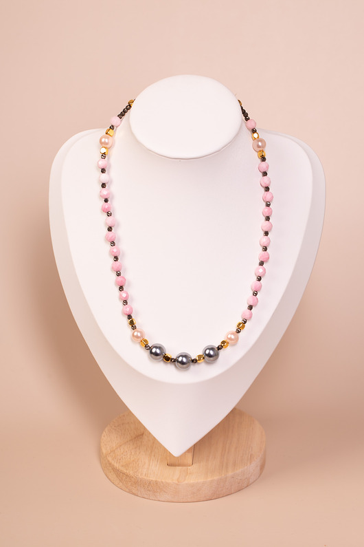 naszyjniki - inne Naszyjnik kwarc i perły