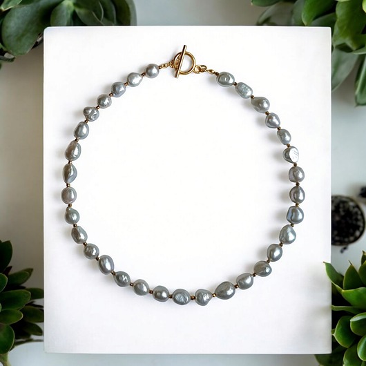 kolie LUX. Srebrne perły - naszyjnik - kolia