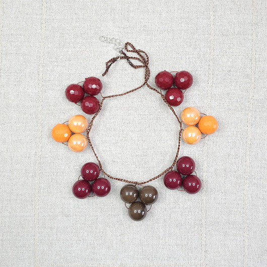 korale 6943 Kolorowy Naszyjnik Geometryczny z Dużych Akrylowych Korali