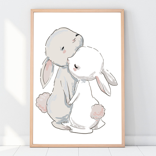 PLAKAT, OBRAZEK Króliczek  Bunny Love Dekoracjan