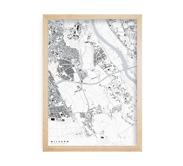 plakaty Plakat Mapa Wilanów, dzielnice Warszawy