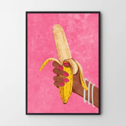 plakaty Plakat Ręka z bananem pop-art