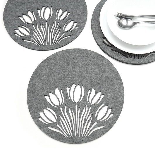 podkładki do kuchni podkładki Tulipany pod talerz, 4szt, śr. 30cm