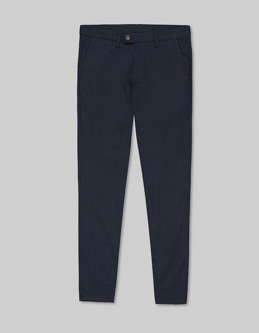 spodnie męskie Spodnie męskie albiano granatowy slim fit