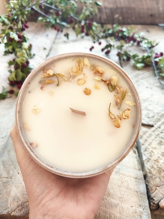 Świeca w naczyniu ceramicznym CYNAMON-JABŁKO POTPOTSTUDIO