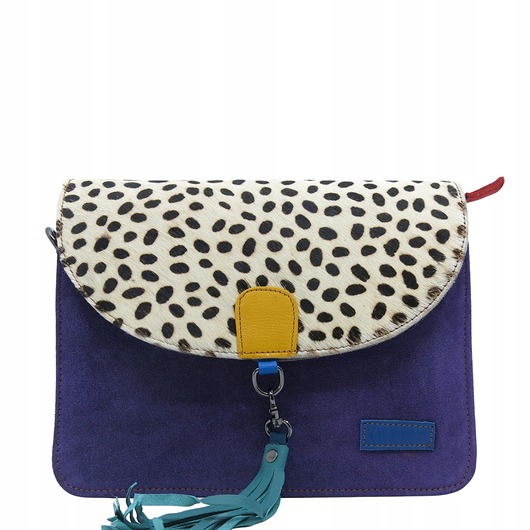 torby na ramię Torebka klasyczna damska zamszowa odpinany chwost brelok OLIVKA