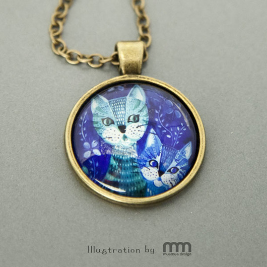 TWO BLUE CATS naszyjnik muamua design