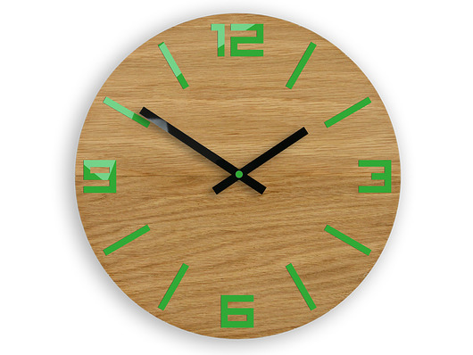 Zegar ścienny Dąb Arabic  Zielony 33,5 cm ModernClock