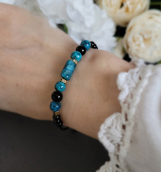 bransoletki z kamieni naturalnych ENERGIA i motywacja- bransoletka z apatytem