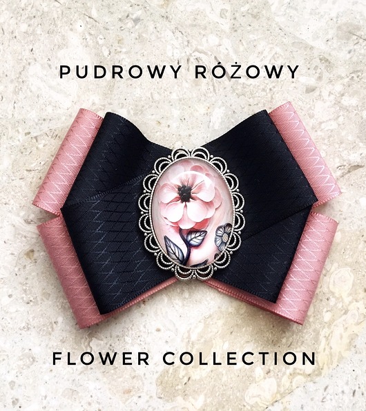 Brosza  kwiat w kaboszonie Nowość Pudrowy Różowy