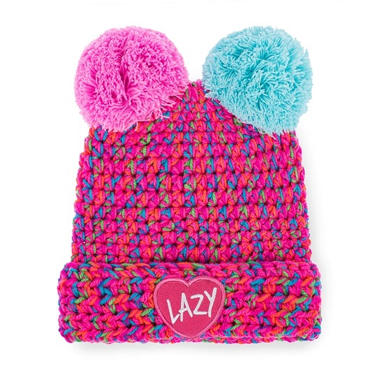 czapki dziecięce czapka dziana KRAFF DUO FUN PINK handmade