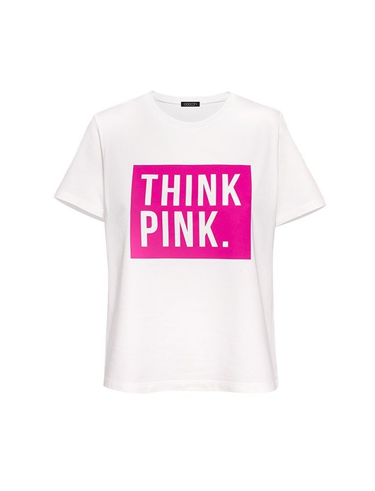 T-shirt THINK PINK biały COCOON