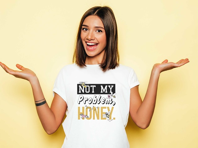 t-shirt damskie Koszulka damska oversize Not my problem Honey