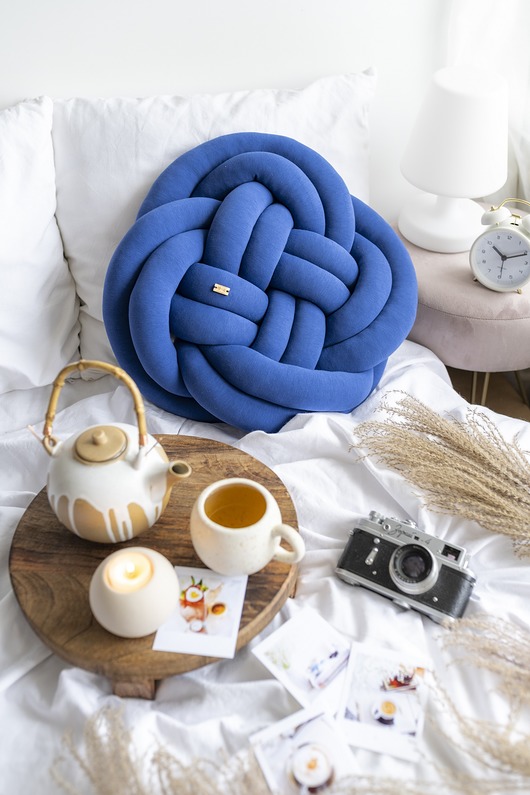 poduszki supły Supeł ROSA classic blue
