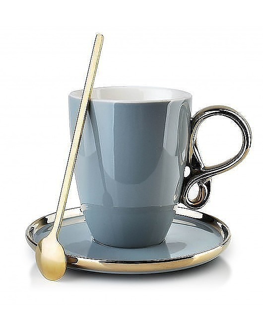 Filiżanka Porcelanowa ze Spodkiem Mia Szara MIA home