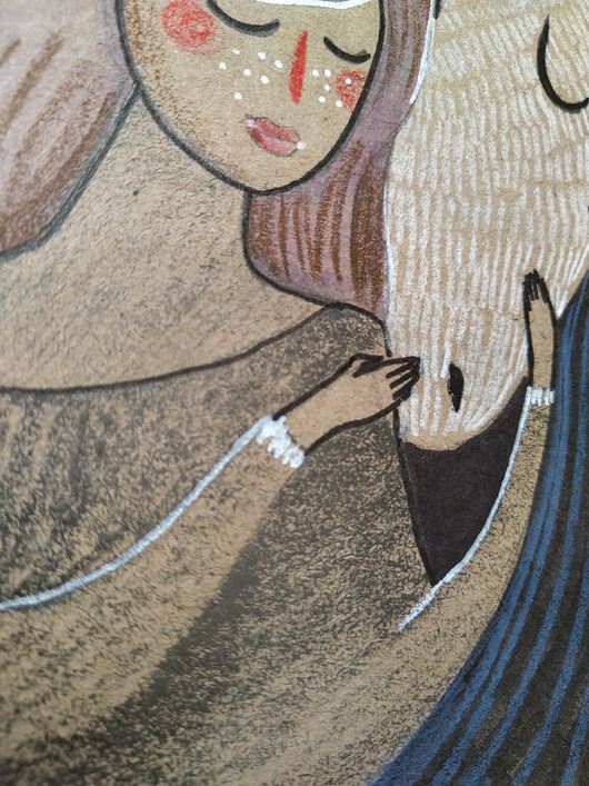 grafiki i ilustracje Dziewczynka z jednorożcem rysunek artystyczny