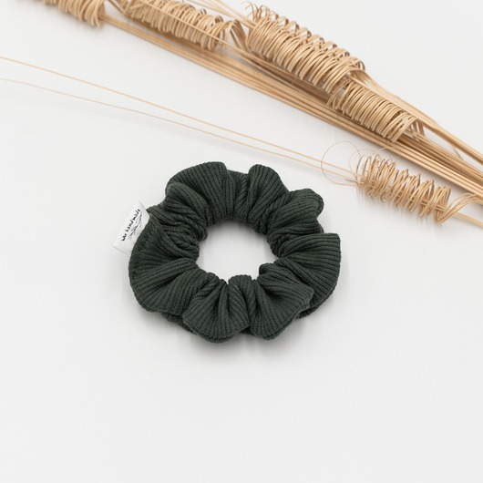 gumki do włosów Scrunchie/frotka dzianina zieleń