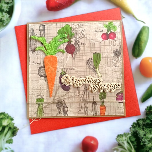 kartki scrapbooking Wszystkiego najlepszego : marchewki :: kartka uniwersalna