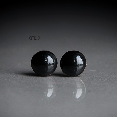 kolczyki ceramiczne Tux 9mm/stal chirurgiczna/