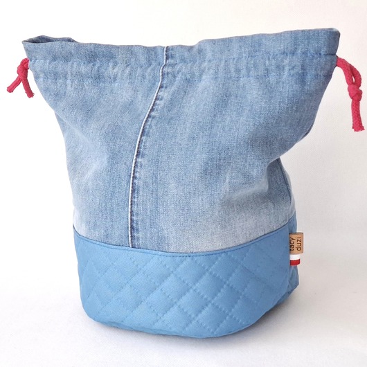kosmetyczki Kosmetyczka worek duży " kwiatki i jeans "