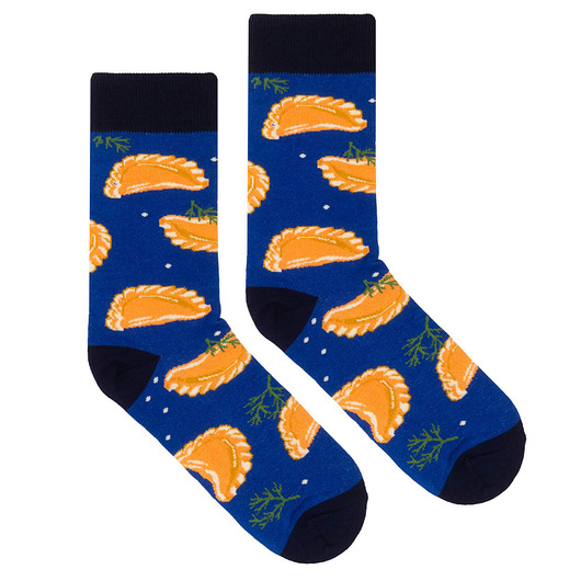 skarpetki męskie Skarpetki pierogi chabrowe niebieskie skarpetki we wzory Kabak