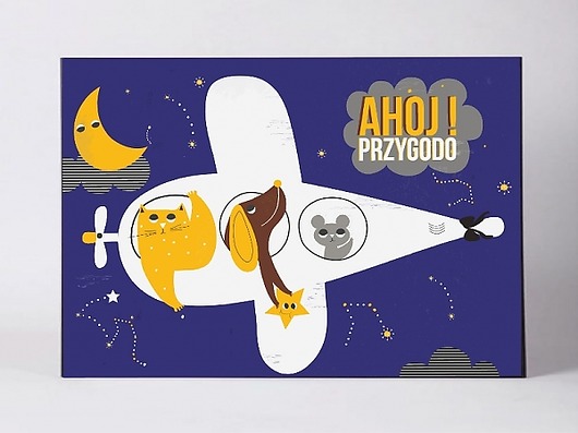 Plakat ahoj przygodo kosmos print 30x40 polkastudio