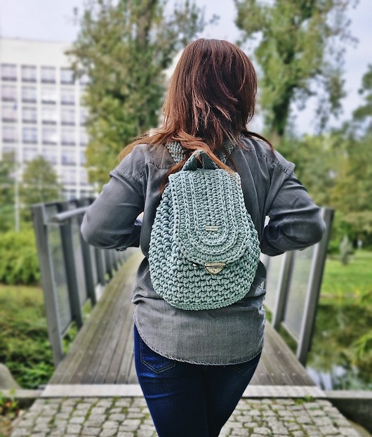 plecaki Plecak damski ze sznurka Troper - brudny błękit