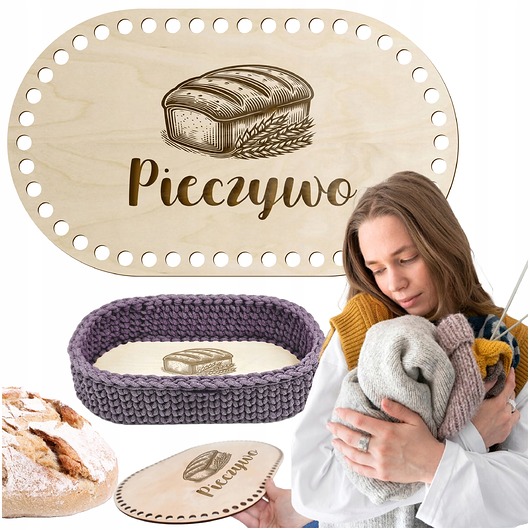 skrzynki, kufry i pudła Podstawa Drewniana do Kosza Szydełko Baza Owalna 20x12cm Dno Kosz Mojżesza