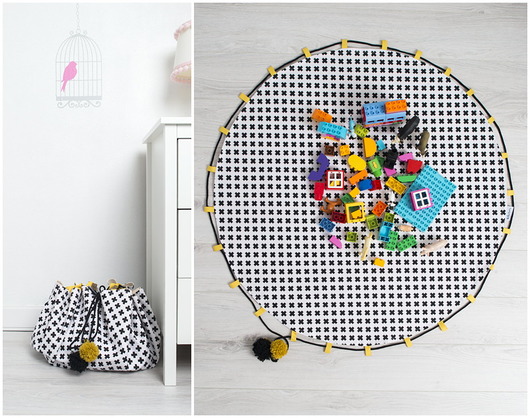 WOREK NA ZABAWKI 2W1 black&white  - 120cm COZY and DOZY