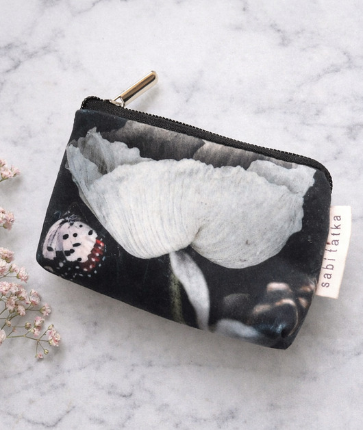 pokrowce i etui - na klucze Welurowe etui na klucze Piwonia