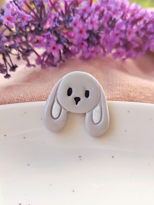przypinki Pin przypinka króliczek broszka z wizerunkiem królika, królik domowy, boho
