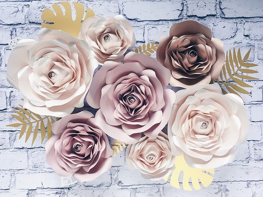 naklejki ścienne do pokoju dziecka Duże kwiaty z papieru 3D - róże na ścianę