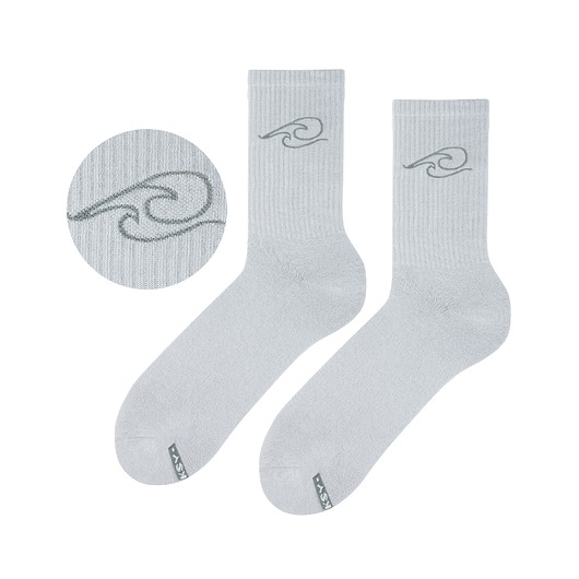 skarpetki damskie Szare skarpetki długie WAVE SUN bawełniane, surferskie, unisex, sportowe
