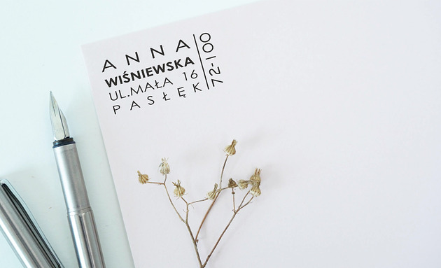 stemple Personalizowany drewniany stempel z adresem - blokowy